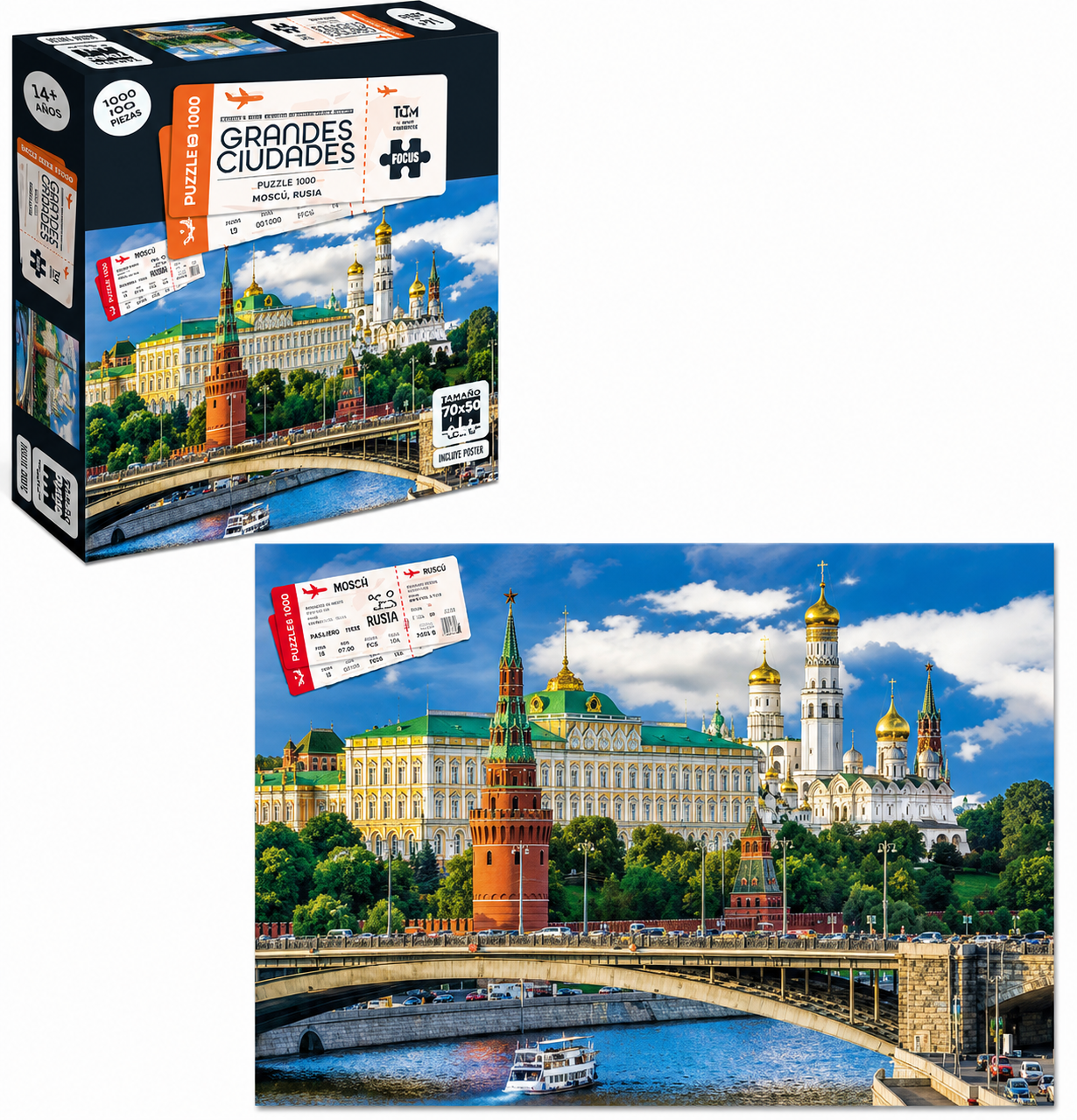 Puzzle 1000 Piezas - Moscu, Rusia Colección Grandes Ciudades