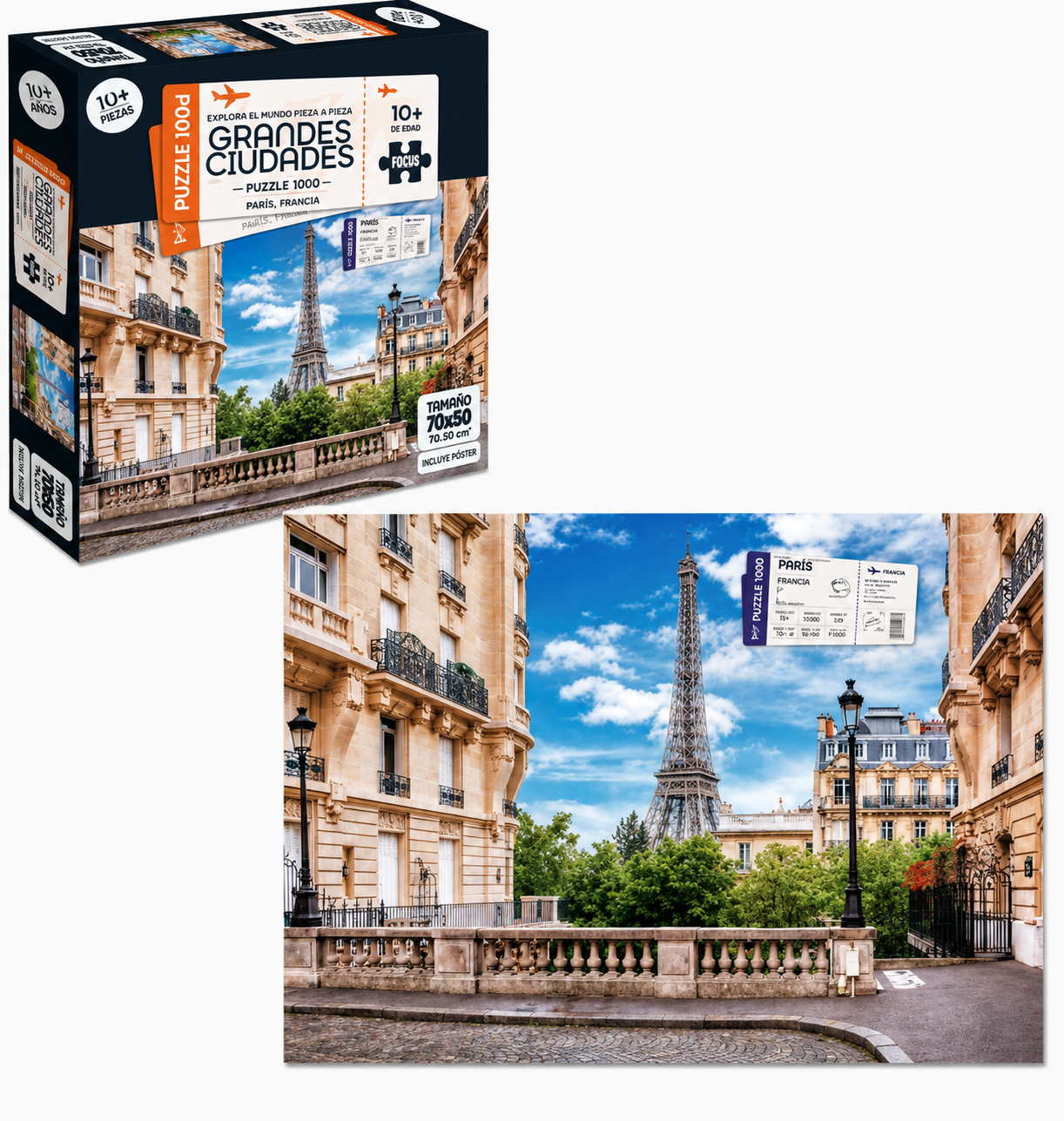 Puzzle 1000 Piezas - Paris, Francia Colección Grandes Ciudades