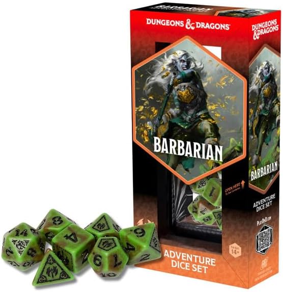 Barbarian Green Brown - Adventure Dice Set