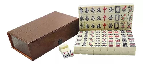 Mini Mahjong - Caja de Cuero | Juegos de mesa para todas las edades en PiedraBruja Chile