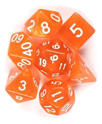 Mini Transparentes - Naranjo | Dados para juegos de rol y mesa en PiedraBruja Chile