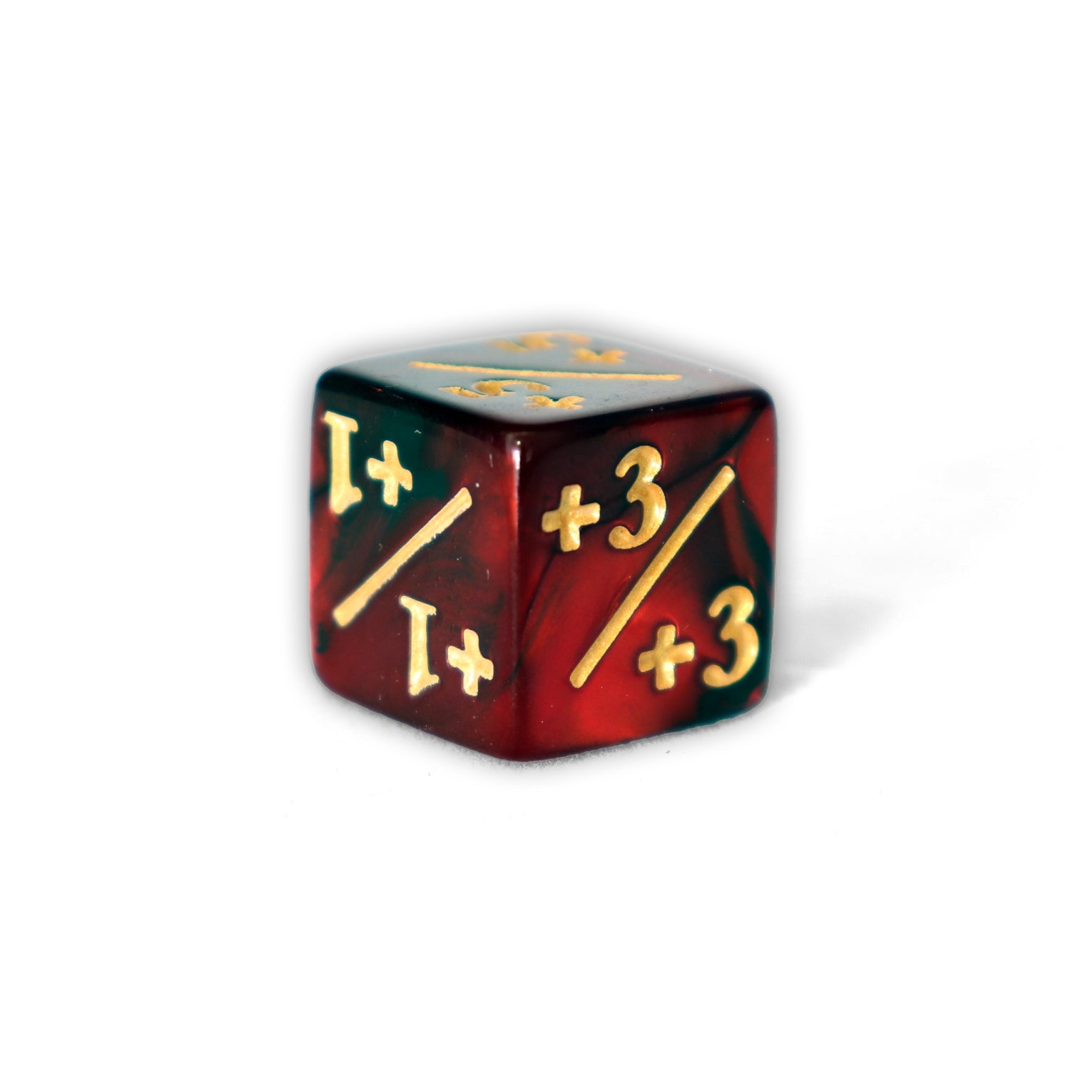 Dado Contador Magic +1/+1 Negro y Rojo