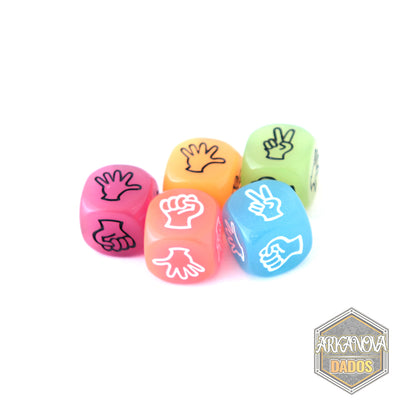 D6 Especial - Cachipún al azar en 5 colores | Dados para juegos de rol y mesa en PiedraBruja Chile