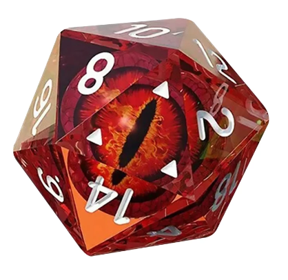 Rellenos -D20 de Ojo de Dragón Rojo