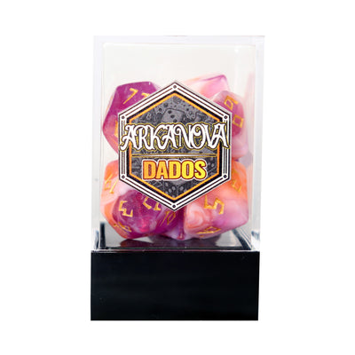 Mágicos - Amatista Coral | Dados para juegos de rol y mesa en PiedraBruja Chile