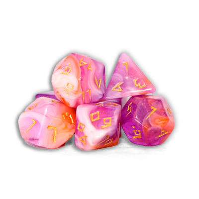 Mágicos - Amatista Coral | Dados para juegos de rol y mesa en PiedraBruja Chile