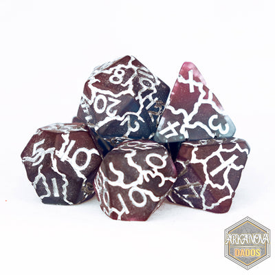 Craquelados - Púrpura y Azul | Dados para juegos de rol y mesa en PiedraBruja Chile