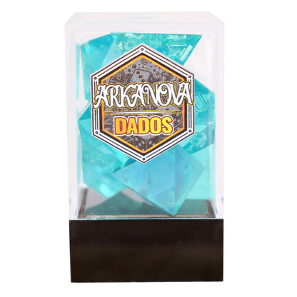 Cristal Aquamarina (Unpainted) | Dados para juegos de rol y mesa en PiedraBruja Chile