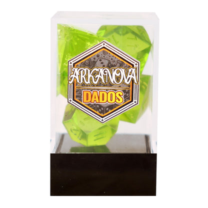 Cristal Verde Limón (Unpainted) | Dados para juegos de rol y mesa en PiedraBruja Chile