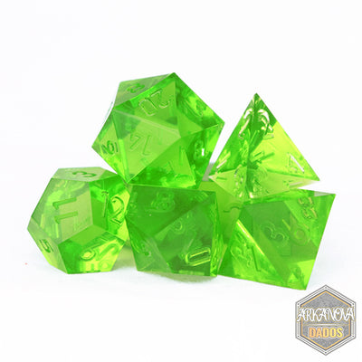 Cristal Verde Limón (Unpainted) | Dados para juegos de rol y mesa en PiedraBruja Chile
