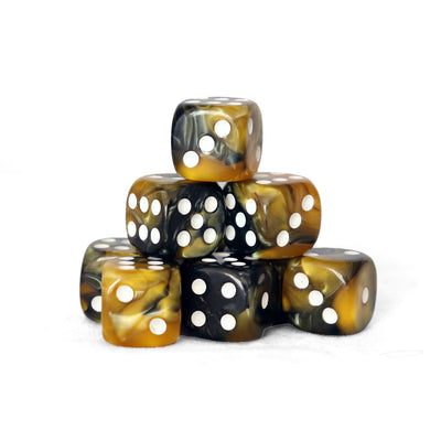 Gemini - 12mm 36 Dados Amarillo/Negro | Dados para juegos de rol y mesa en PiedraBruja Chile