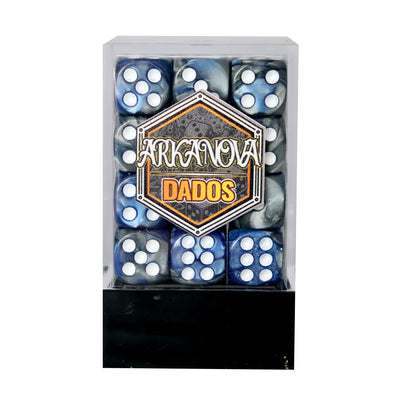 Gemini - 12mm 36 Dados Azul/Gris | Dados para juegos de rol y mesa en PiedraBruja Chile
