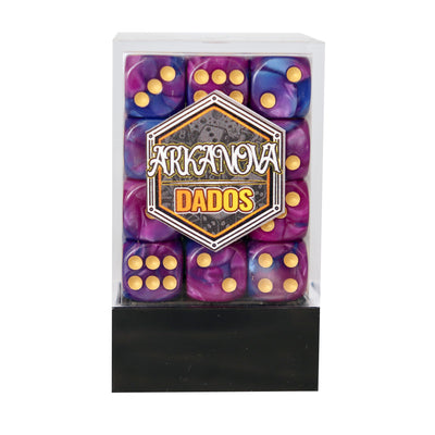 Gemini - 12mm 36 Dados Azul/Morado | Dados para juegos de rol y mesa en PiedraBruja Chile