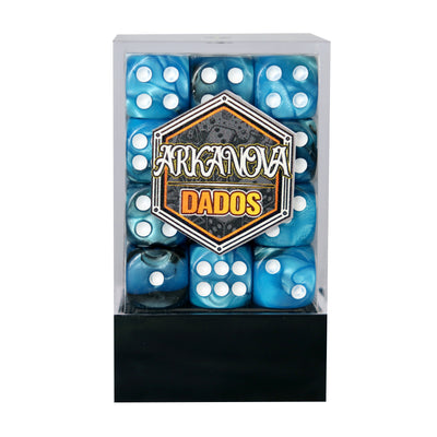 Gemini - 12mm 36 Dados Azul/Negro | Dados para juegos de rol y mesa en PiedraBruja Chile