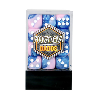 Gemini - 12mm 36 Dados Azul/Rosado | Dados para juegos de rol y mesa en PiedraBruja Chile