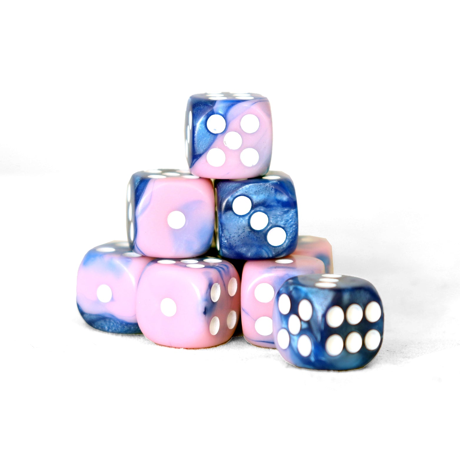 Gemini - 12mm 36 Dados Azul/Rosado