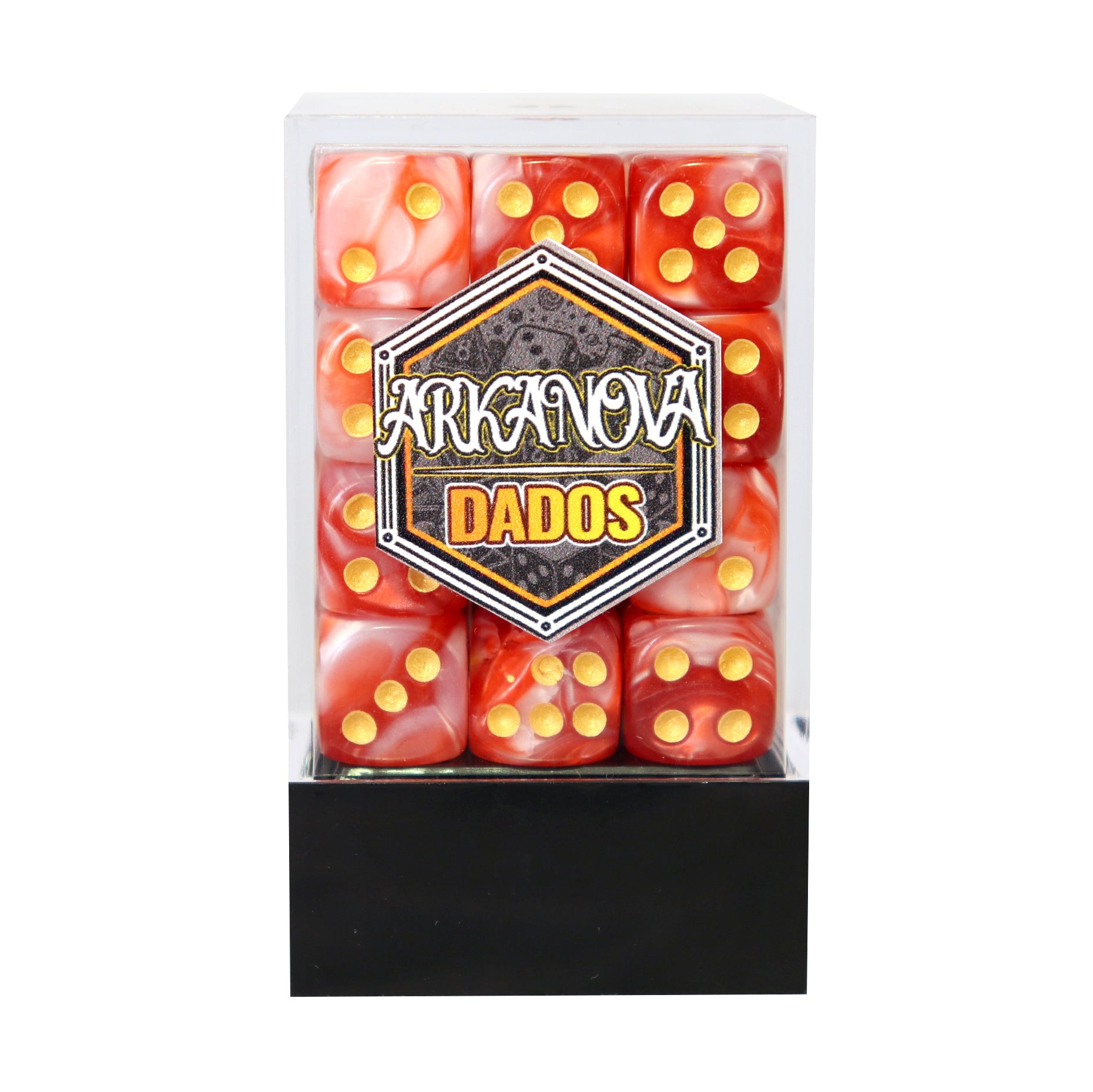 Gemini - 12mm 36 Dados Blanco/Rojo