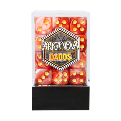 Gemini - 12mm 36 Dados Blanco/Rojo | Dados para juegos de rol y mesa en PiedraBruja Chile