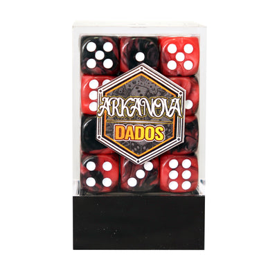 Gemini - 12mm 36 Dados Negro/Rojo | Dados para juegos de rol y mesa en PiedraBruja Chile