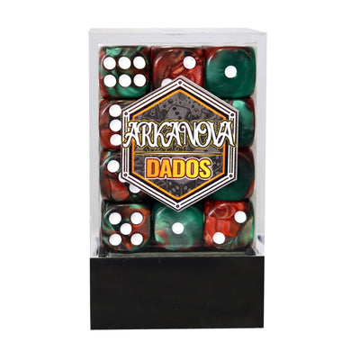 Gemini - 12mm 36 Dados Rojo/Verde | Dados para juegos de rol y mesa en PiedraBruja Chile