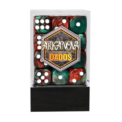 Gemini - 12mm 36 Dados Rojo/Verde | Dados para juegos de rol y mesa en PiedraBruja Chile