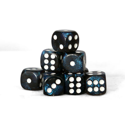 Glitter - 12mm 36 Dados Azul Oscuro | Dados para juegos de rol y mesa en PiedraBruja Chile