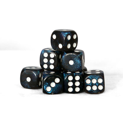 Glitter - 12mm 36 Dados Azul Oscuro | Dados para juegos de rol y mesa en PiedraBruja Chile