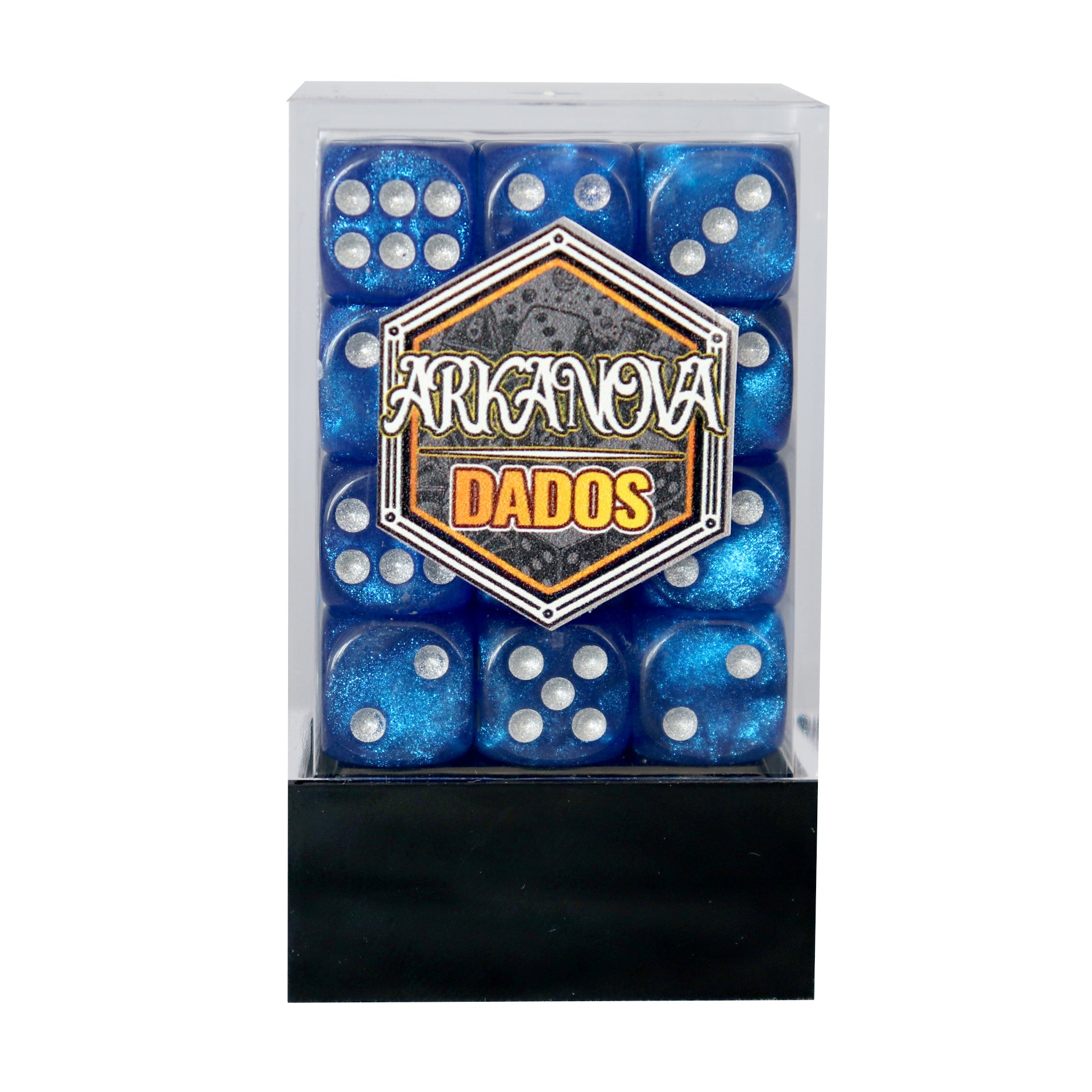 Glitter - 12mm 36 Dados Azul