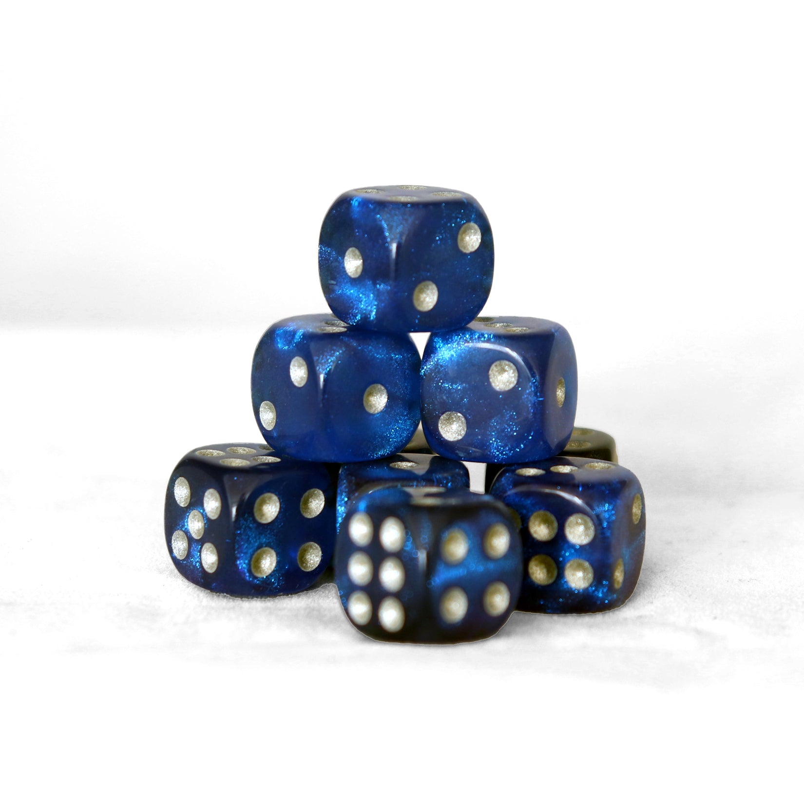 Glitter - 12mm 36 Dados Azul