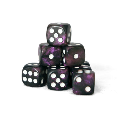 Glitter - 12mm 36 Dados Morado Oscuro | Dados para juegos de rol y mesa en PiedraBruja Chile