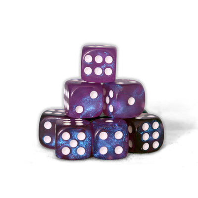 Glitter - 12mm 36 Dados Morado | Dados para juegos de rol y mesa en PiedraBruja Chile