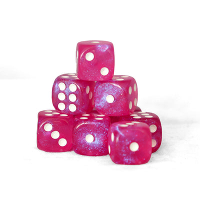 Glitter - 12mm 36 Dados Rosado | Dados para juegos de rol y mesa en PiedraBruja Chile
