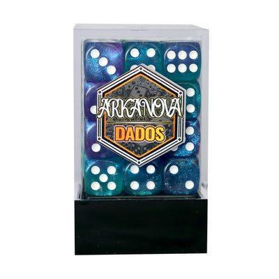 Mágicos - 12mm 36 Dados Azul/Morado/Verde | Dados para juegos de rol y mesa en PiedraBruja Chile
