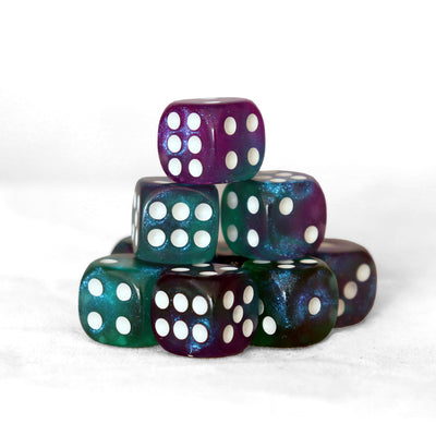 Mágicos - 12mm 36 Dados Azul/Morado/Verde | Dados para juegos de rol y mesa en PiedraBruja Chile