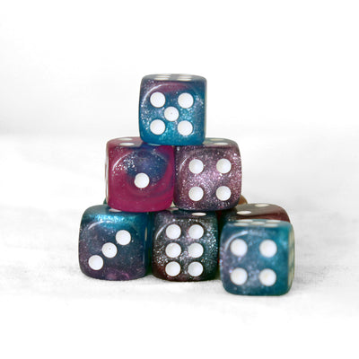 Mágicos - 12mm 36 Dados Azul/Morado | Dados para juegos de rol y mesa en PiedraBruja Chile