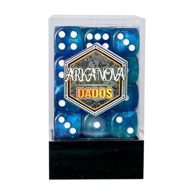Mágicos - 12mm 36 Dados Azul/Verde | Dados para juegos de rol y mesa en PiedraBruja Chile