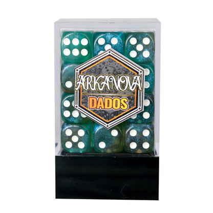 Mágicos - 12mm 36 Dados Marrón/Verde | Dados para juegos de rol y mesa en PiedraBruja Chile