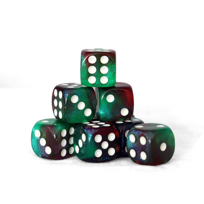 Mágicos - 12mm 36 Dados Morado/Verde | Dados para juegos de rol y mesa en PiedraBruja Chile