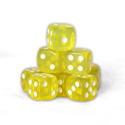 Transparentes - 12mm 36 Dados Amarillo | Dados para juegos de rol y mesa en PiedraBruja Chile