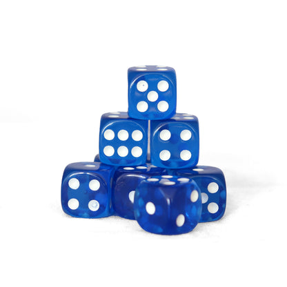 Transparentes - 12mm 36 Dados Azul | Dados para juegos de rol y mesa en PiedraBruja Chile
