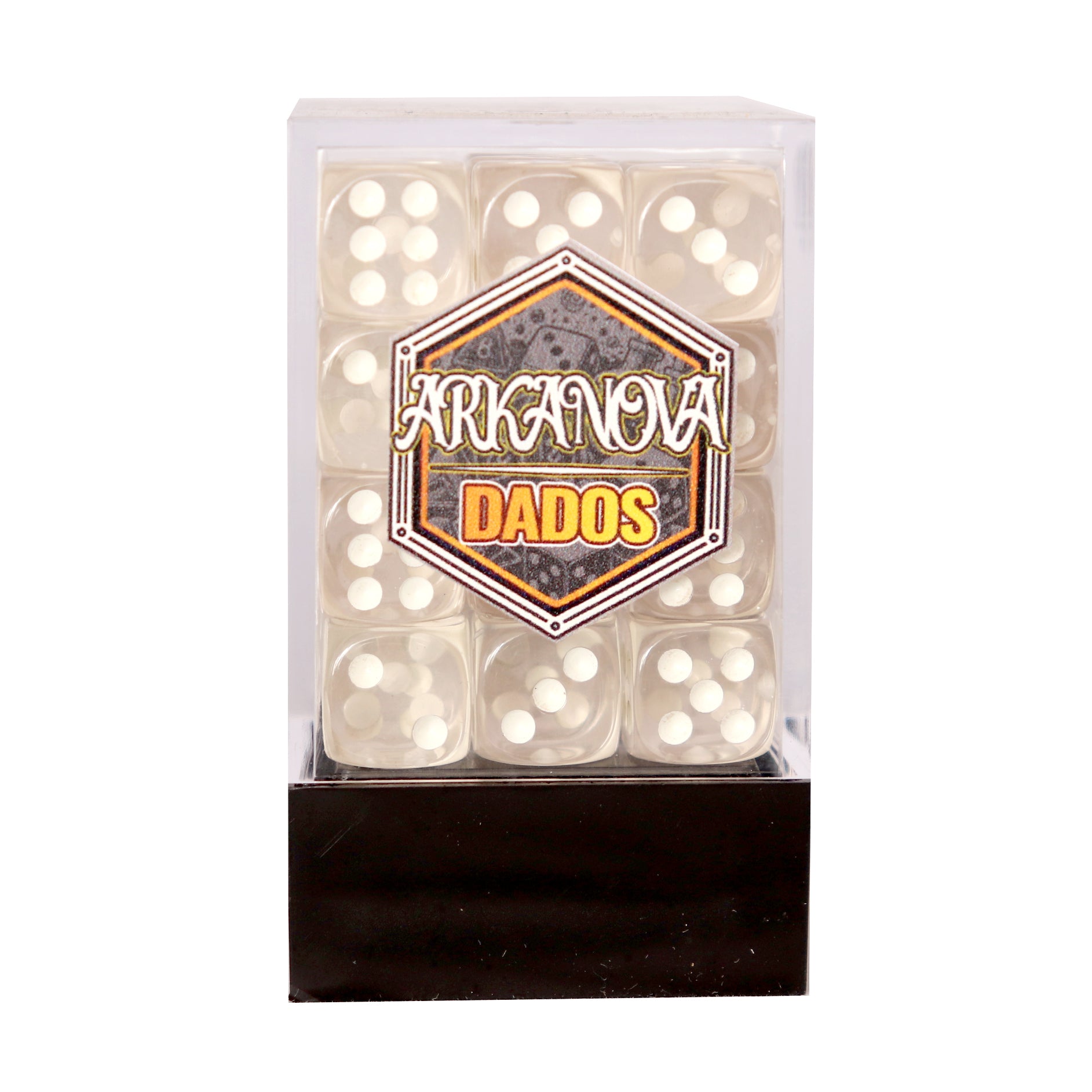 Transparentes - 12mm 36 Dados Blanco
