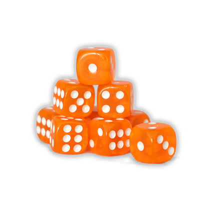 Transparentes - 12mm 36 Dados Naranjo | Dados para juegos de rol y mesa en PiedraBruja Chile
