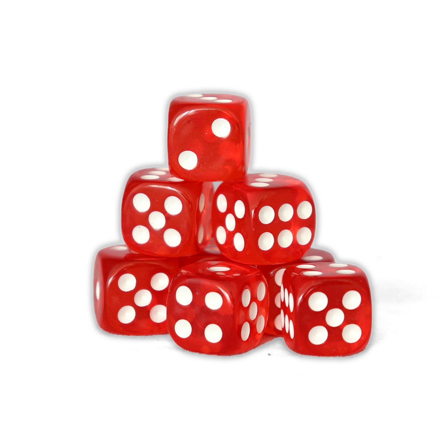 Transparentes - 12mm 36 Dados Rojo