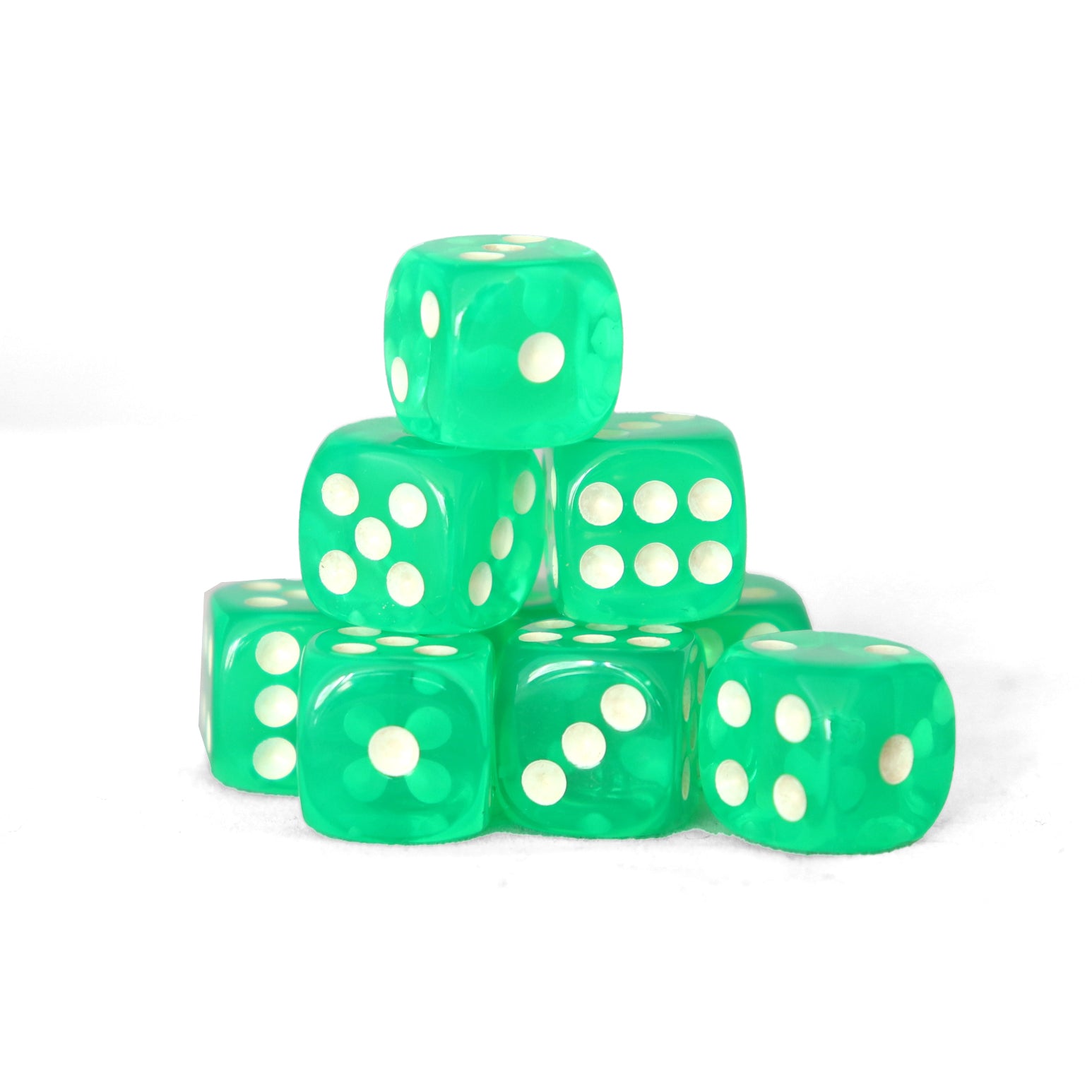 Transparentes - 12mm 36 Dados Verde