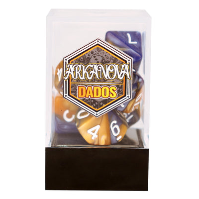 Gemini - Azul/Naranjo | Dados para juegos de rol y mesa en PiedraBruja Chile