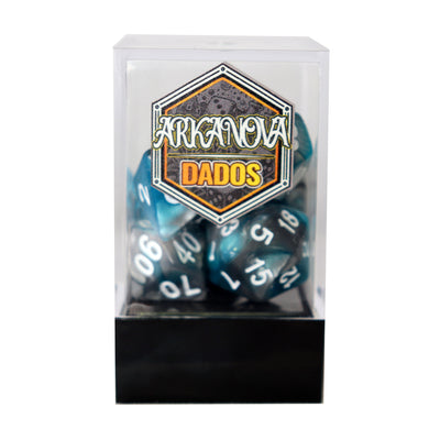 Gemini - Celeste/Gris | Dados para juegos de rol y mesa en PiedraBruja Chile