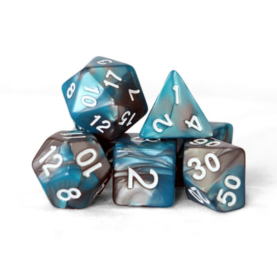 Gemini - Celeste/Gris | Dados para juegos de rol y mesa en PiedraBruja Chile