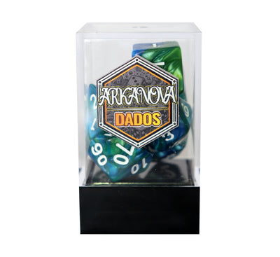 Gemini - Azul/Verde | Dados para juegos de rol y mesa en PiedraBruja Chile