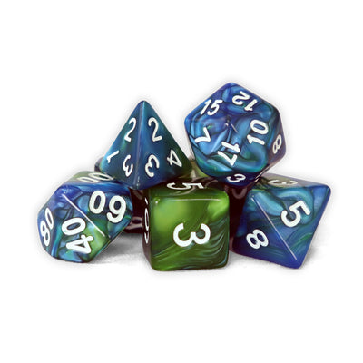 Gemini - Azul/Verde | Dados para juegos de rol y mesa en PiedraBruja Chile