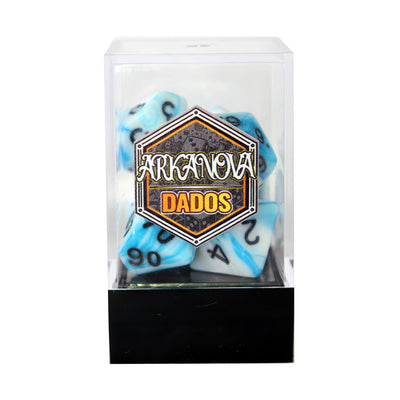 Gemini - Blanco/Celeste | Dados para juegos de rol y mesa en PiedraBruja Chile